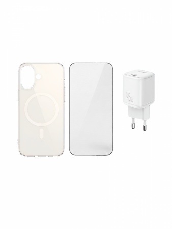 Набор аксессуаров 3 в 1 для iPhone 17 Pro Baseus Gift Box for iPhone 17 Pro 2025 3-in-1 Accessory Set 1C 45W EU (E0122201)
