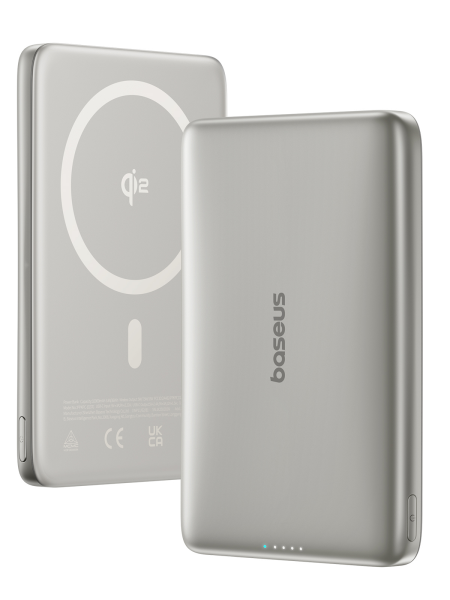 Повербанк Baseus PicoGo AM41 Ultra-Slim Qi2 Magnetic 10000mAh 27W Серый (в комплекте USB-C - USB-C кабель 30см) (E0027203)