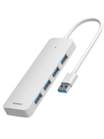 Хаб концентратор Baseus UltraJoy Series 4-Port HUB Lite 15см Moon White (USB-A - USB3.0*4) B0005280B211-00