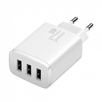 Сетевое зарядное устройство Baseus Compact Charger 3U 17W EU Белый (CCXJ020102)