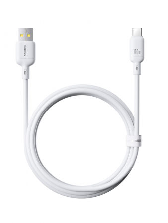 Кабель OS-Baseus Silky Series Fast Charging Cable USB - Type-C 100W 1м Белый (P10377703213-00)