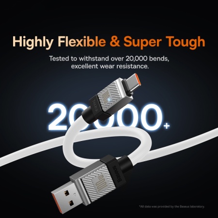 Кабель Baseus CoolPlay Series Fast Charging Cable USB - Type-C 100W 1m (CAKW000602) Белый
