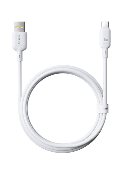 Кабель OS-Baseus Silky Series Fast Charging Cable USB - Type-C 100W 1м Белый (P10377703213-00)