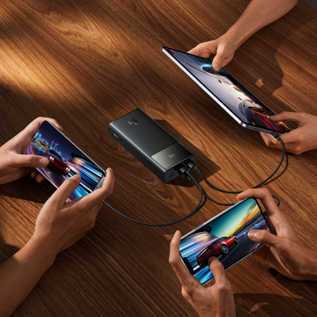 Внешний аккумулятор OS-Baseus Star-Lord Digital Display Fast Charging Power Bank 20000mAh 30W с кабелем USB - Type-C 3A 0.3m (P10022904113-00) Черный