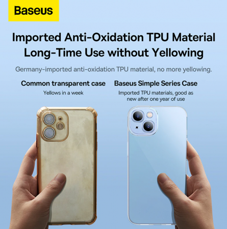 Чехол Baseus Simple Series Protective Case для iPhone 14 Прозрачный (ARAJ000602)