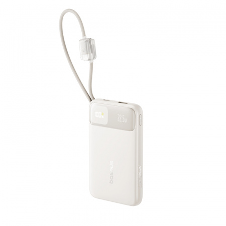 Повербанк Baseus EnerFill FC11 Digital Display с встроенным USB-C кабелем 10000mAh 22.5W Бежевый (E0030401)