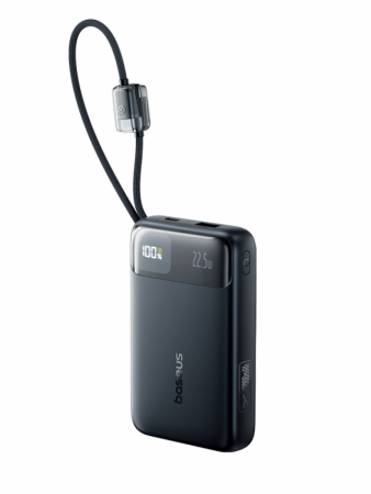 Повербанк Baseus EnerFill FC11 Digital Display с двумя встроенными кабелями 20000mAh 22.5W Чёрный (E0027S04)