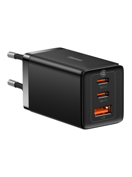 Сетевое зарядное устройство Baseus GaN5 Pro Fast Charger 2C+U 65W EU Черный с кабелем Type-C - Type-C 100W (20V/5A) 1m (CCGP120201)