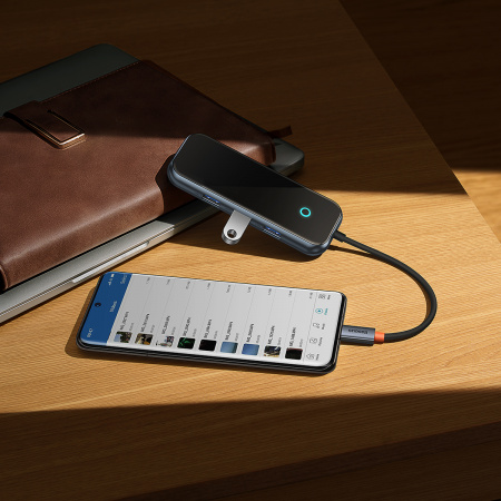 Хаб Baseus AcmeJoy 4-Port Type-C HUB Adapter (Type-C - USB3.0*3+Type-C PD&Data *1) Темно-серый (WKJZ010013)