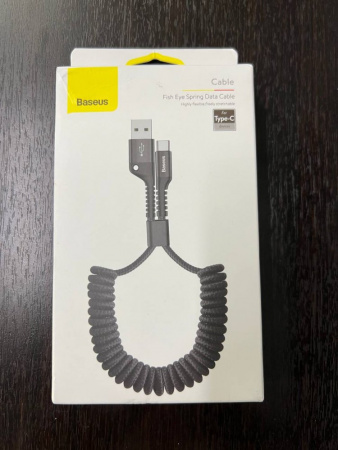 УЦЕНКА Кабель Baseus Fish-eye Spring Data Cable USB для Type-C 2A 1 метр (CATSR-01) Повреждена упаковка УЦЕНКА Кабель Baseus Fish-eye Spring Data Cable USB для Type-C 2A 1 метр (CATSR-01) Повреждена упаковка