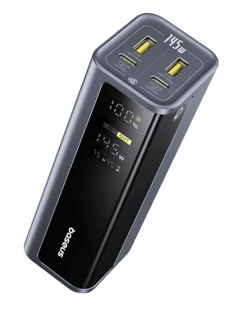 Повербанк Baseus EnerGeek GP12 Fast Charging with Digital Display 20800mAh 145W Серый (в комплекте кабель Type-C - Type-C 1м 100W) (P10082109813-00)