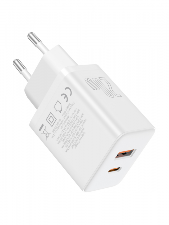 Сетевое зарядное устройство OS-Baseus Cube Fast Charger C+U 20W EU Белый (P10111403213-00)