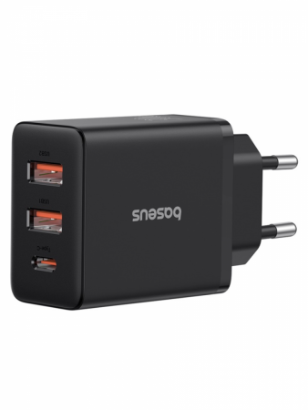 Сетевое зарядное устройство OS-Baseus Cube Fast Charger 2U+C 30W EU Чёрный (P10111402113-00)