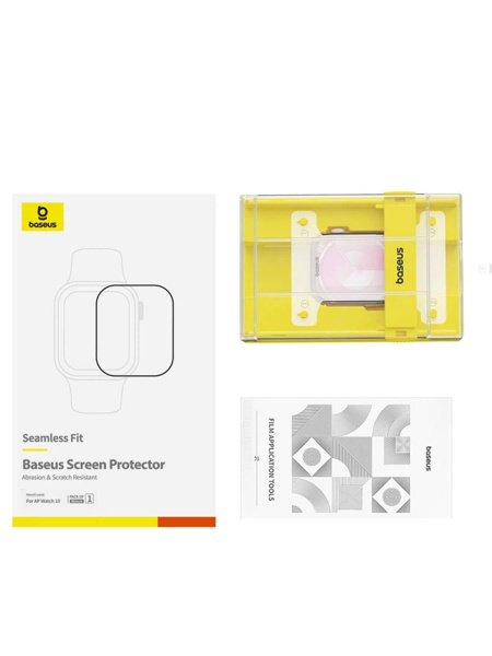Защитная плёнка-стекло Baseus Nano Crystal Full-Coverage Curved-Screen Crystal Tempered Glass Screen Protector 46мм для AP Watch 10 (P6001510C201-05)