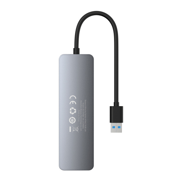 Хаб Baseus UltraJoy Series 4-Port HUB AIR (USB-A&Type-C - USB 3.0*4+Type-C5V) Серый (B0005280B811-13)