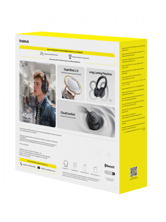 Беспроводные наушники Baseus Bass BH1 NC Wireless Noise Cancelling Headphones Чёрный (A0203703)