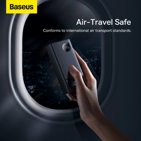 Внешний аккумулятор Baseus Adaman2 Digital Display Fast Charge Power Bank 10000mAh 30W Черный (PPAD040101)+кабель USB - Type-C 3A 0.3m Черный