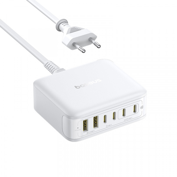 Сетевое зарядное устройство Baseus EnerFill FH21 Desktop Charging Station 4C+2U 120W EU Белый (E0120T01)
