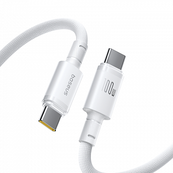 Кабель Baseus New Braided Fast Charging Cable USB-C- USB-C 100W 1м Белый (E0426V01)