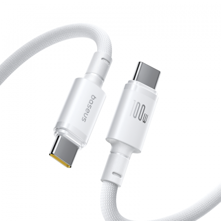 Кабель Baseus New Braided Fast Charging Cable USB-C- USB-C 100W 1м Белый (E0426V01)