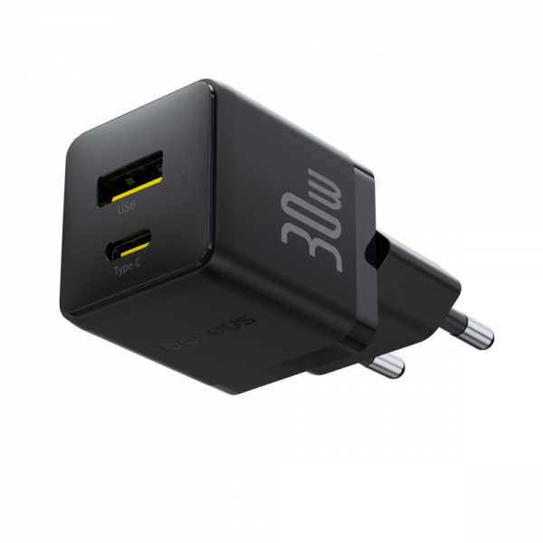 Сетевое зарядное устройство Baseus Palm Fast Charger C+U 30W EU Чёрный (P1011160A113-00)