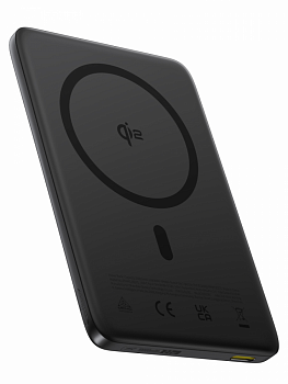 Повербанк Baseus PicoGo AM41 Ultra-Slim Qi2 Magnetic 10000mAh 27W Чёрный (кабель в комплекте USB-C - USB-C 30см) (E0027201)