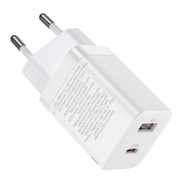 Сетевое зарядное устройство Baseus Super Si Pro Quick Charger C+U 30W EU (PD, QC) Белое (CCSUPP-E02)