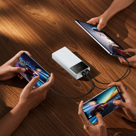 Внешний аккумулятор OS-Baseus Star-Lord Digital Display Fast Charging Power Bank 20000mAh 30W с кабелем USB - Type-C 3A 0.3m (P10022904213-00) Белый