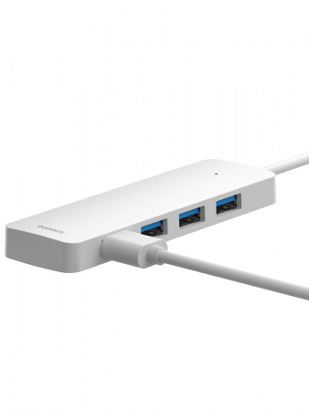 Хаб концентратор Baseus UltraJoy Series 4-Port HUB Lite 15см Moon White (USB-A - USB3.0*4) B0005280B211-00