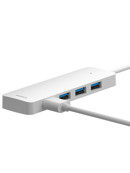 Хаб концентратор Baseus UltraJoy Series 4-Port HUB Lite 15см Moon White (USB-A - USB3.0*4) B0005280B211-00