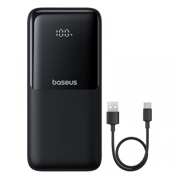 Внешний аккумулятор Baseus Lipow Dual-Cable Power Bank with Digital Display 20000mAh 22.5W (Кабель USB-A - USB-C 20 см)Черный (P10079102123-00)