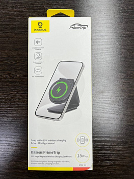 УЦЕНКА Автомобильное беспроводное магнитное зарядное устройство Baseus PrimeTrip Series C02 Mega Magnetic Wireless Charging Car Mount Stick-on Version (C40169003111-00) Чёрное Повреждена упаковка  УЦЕНКА Автомобильное беспроводное магнитное зарядное устройство Baseus PrimeTrip Series C02 Mega Magnetic Wireless Charging Car Mount Stick-on Version (C40169003111-00) Чёрное Повреждена упаковка