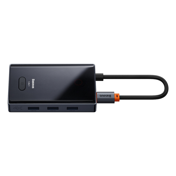 Хаб Baseus PioneerJoy 5-Port Type-C HUB Adapter (Type-C - HDMI4K@60Hz*1+USB3.0*3+PD*1) Серый (WKYY030113)