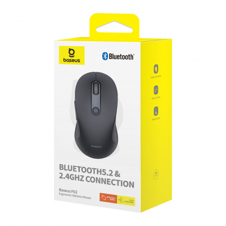 Беспроводная мышь Baseus F02 Ergonomic Wireless Mouse Чёрный (B01055505111-01)