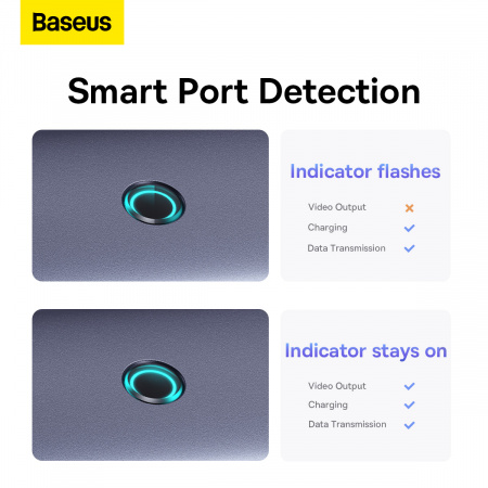 Хаб OS-Baseus Flite Series 5-Port HUB Docking Station (Type-C - HDMI4K@30Hz*1+USB 3.0*4) Серый (B00052809813-00)